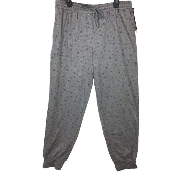 Knox Rose Women’s Star Print Jogger Sweatpants Size Large Coal Grey Lounge Pants - Picture 7 of 16